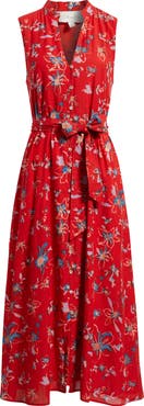 Cleobella Cheyenne Floral Cotton Blend Sleeveless Shirtdress