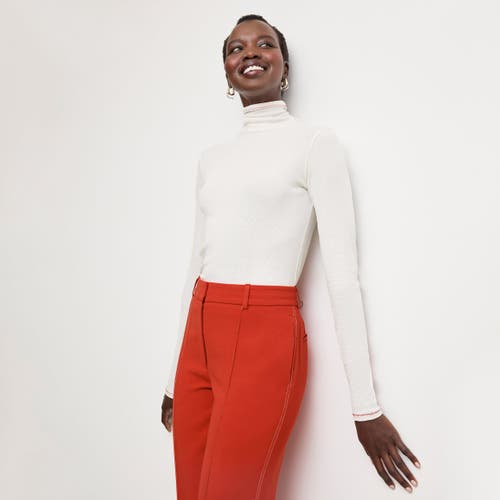 M.m.lafleur Axam Layering Turtleneck In Ivory/red