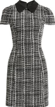Julia Jordan Cap Sleeve Bouclé Tweed Sheath Dress