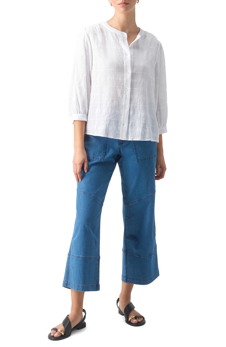 Sanctuary Embroidered Cotton Gauze Buton-Up Shirt, Alternate, color, 