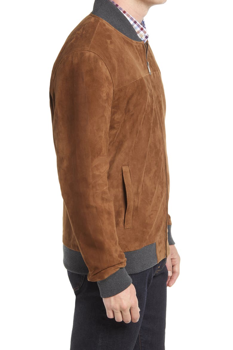 Suede Bomber Jacket, Alternate, color, BROWN SORREL