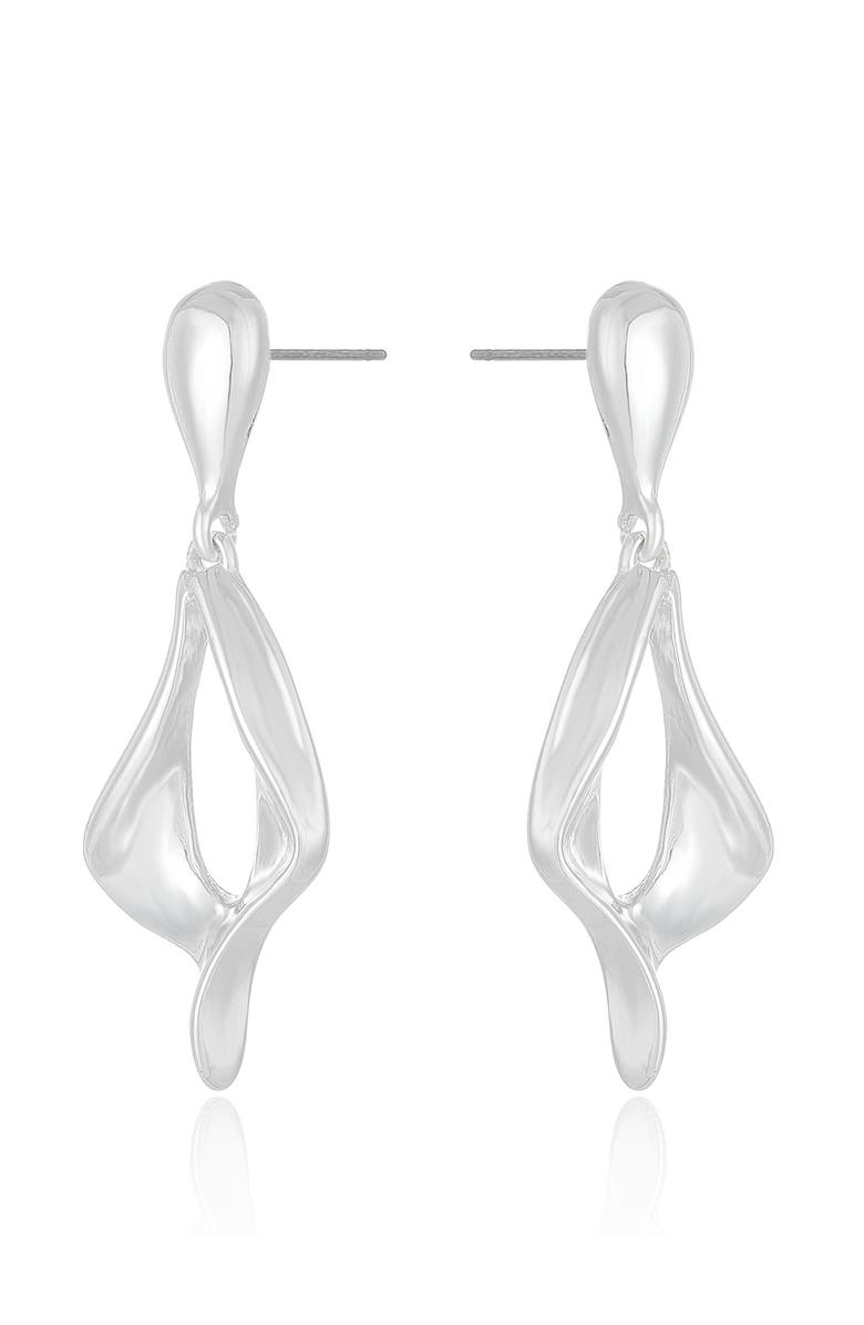 Ettika Textured Teardrop Earrings, Alternate, color, Silver