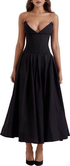 Lady Strapless Midi Dress
