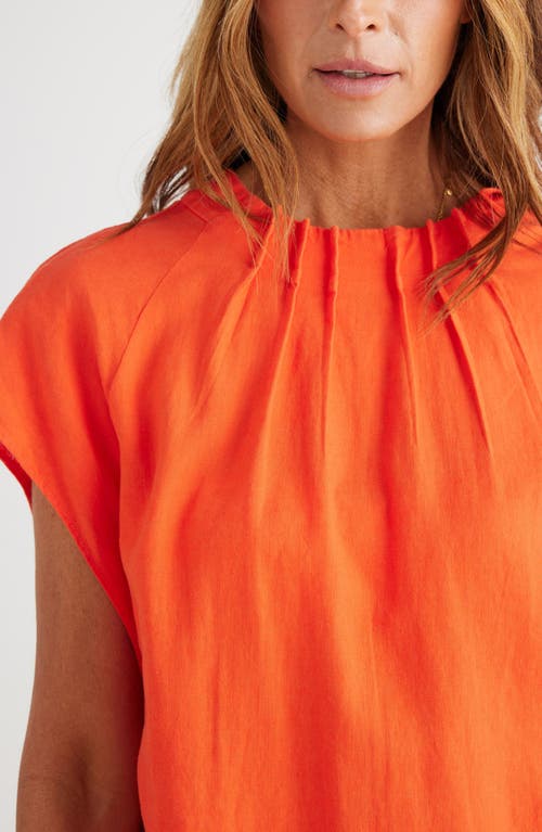 Brave + True Brave+true Elise Linen Blend Top In Orange