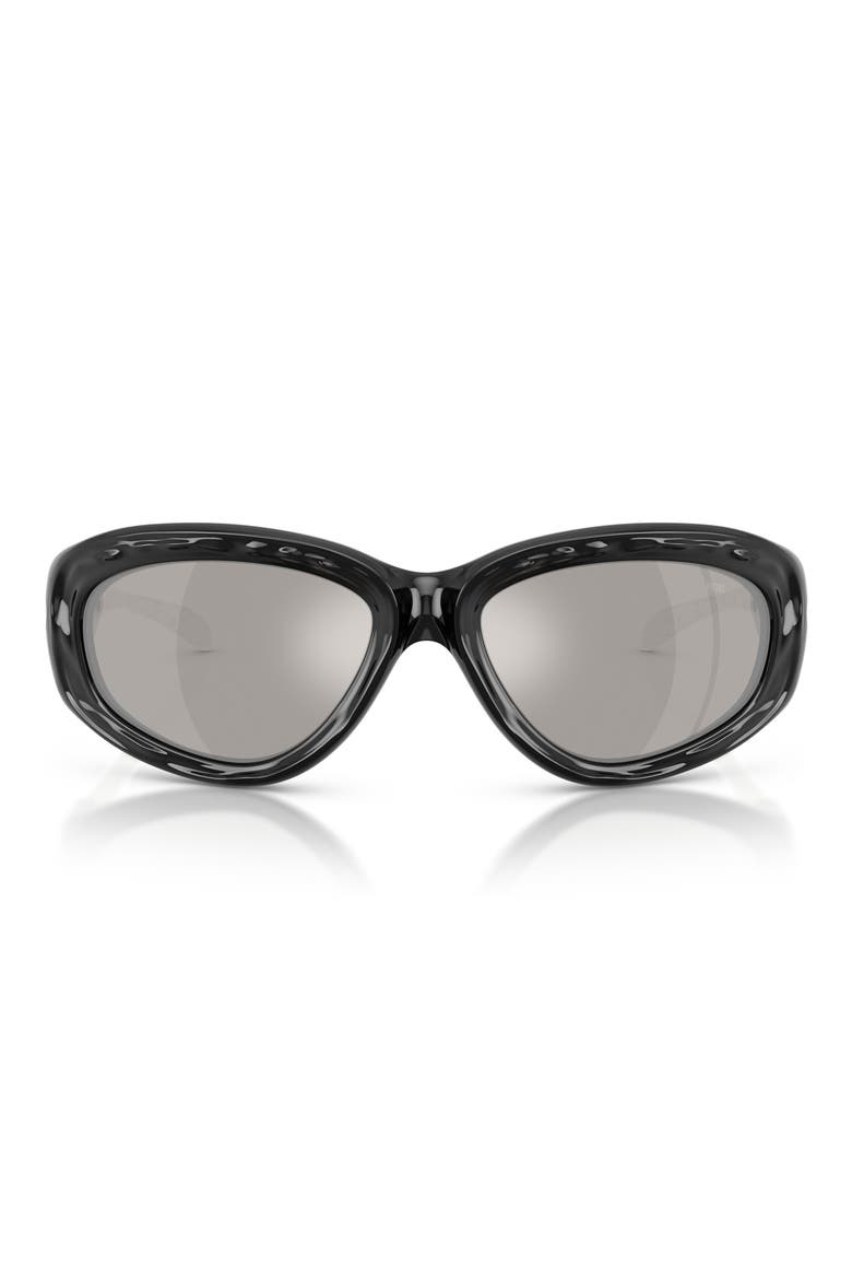 63mm Oversize Mirrored Pillow Sunglasses, Main, color, BLACK / GREY MIRROR SILVER