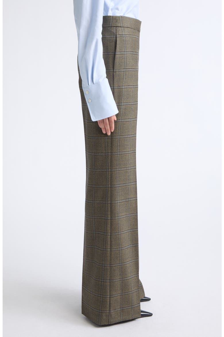 Lafayette Plaid Flare Leg Wool Pants, Alternate, color, OLIVE MULTI