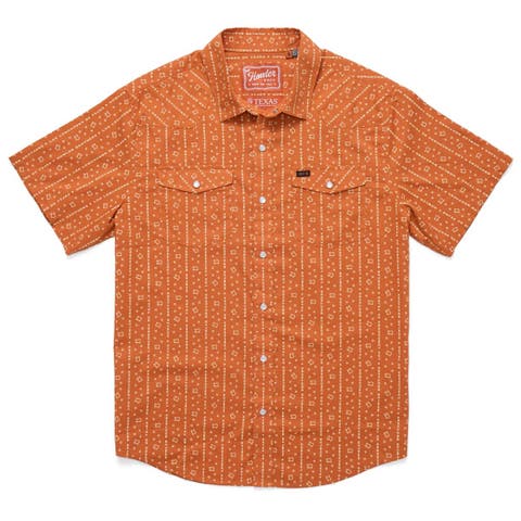 Men's Texas Orange Texas Longhorns x Howler Brothers Texas Print Full-Snap Shirt