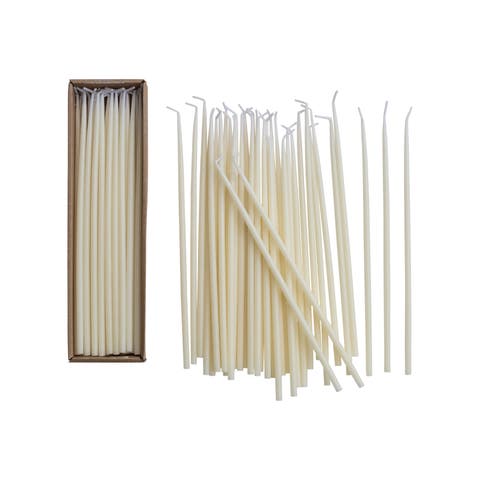 36-Piece Unscented Thin Taper Candles in Box, Ivory