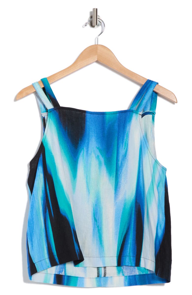 DKNY Tie Shoulder Linen Blend Tank, Alternate, color,