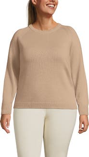 Lands' End Plus Size Drifter Raglan Crew Sweater