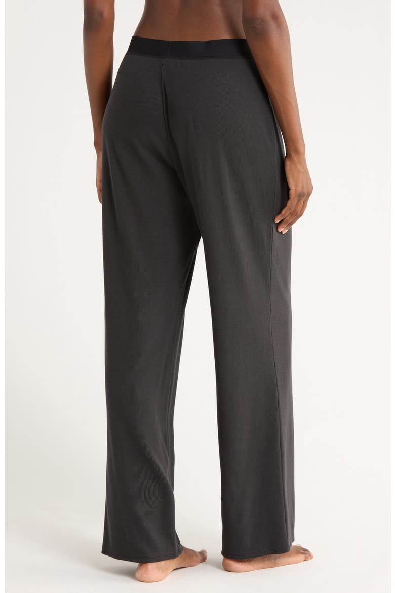 Stretch Cotton Rib Pajama Pants, Alternate, color, SOOT