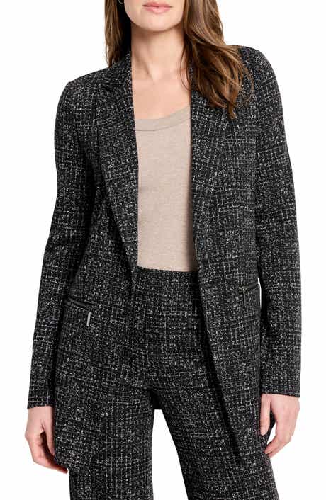 NIC+ZOE Dotty Grid Zip Pocket Blazer