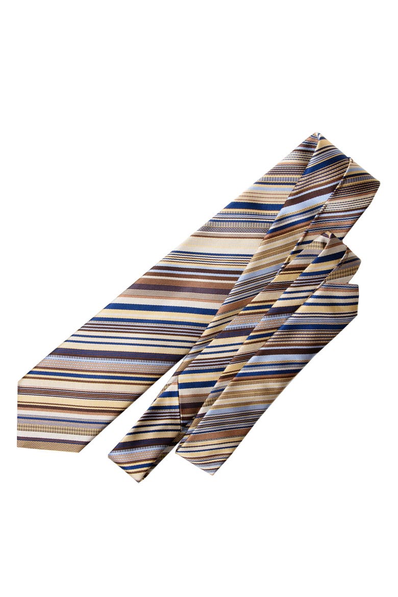 Arezzo - Extra Long Silk Jacquard Tie for Men, Alternate, color, Multicolored