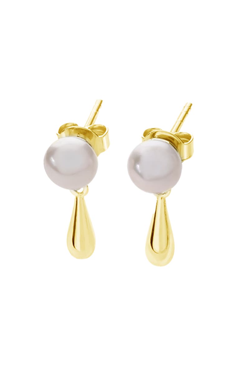 Royal Pearl Earrings, Main, color, Gold Vermeil