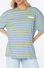 Roxy Old School Stripe Oversize Graphic T-shirt