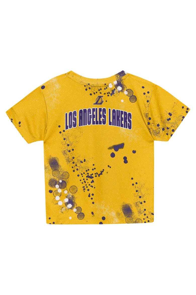 Preschool Outerstuff  Gold Los Angeles Lakers Home Plate T-Shirt & Shorts Set, Alternate, color, Gold