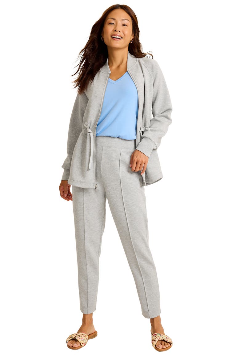 Palm Voyage Pintuck Pleat Knit Pants, Alternate, color, PEARL GREY HEATHER