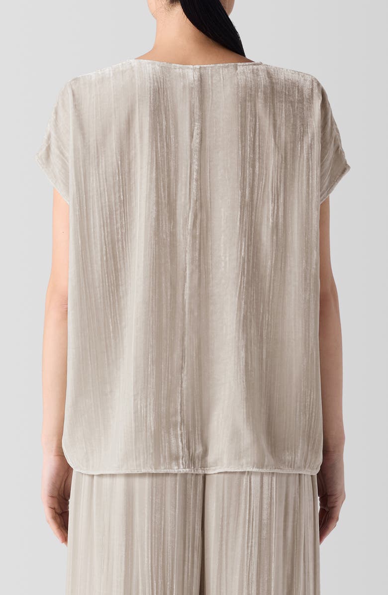 Eileen Fisher Crushed Velvet Top, Alternate, color, Almond
