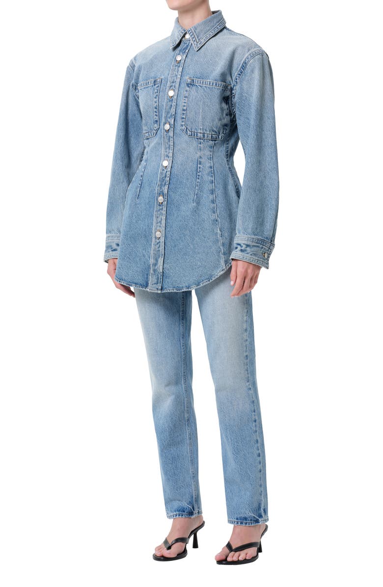 AGOLDE Wilma Denim Shirt, Alternate, color, Magnify Medium Indigo