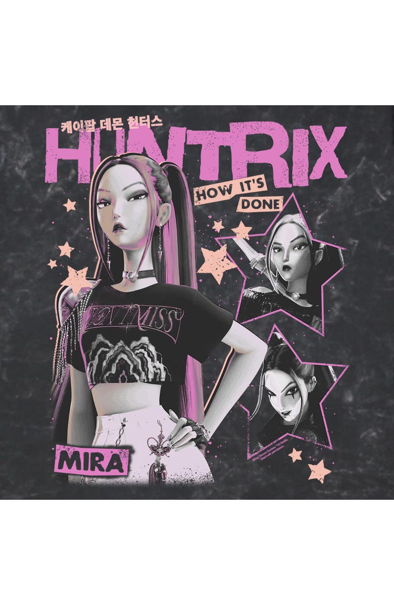 KPop Demon Hunters Men's KPop Demon Hunters Pop Star Huntrix Mira  Graphic T-Shirt, Alternate, color, Black