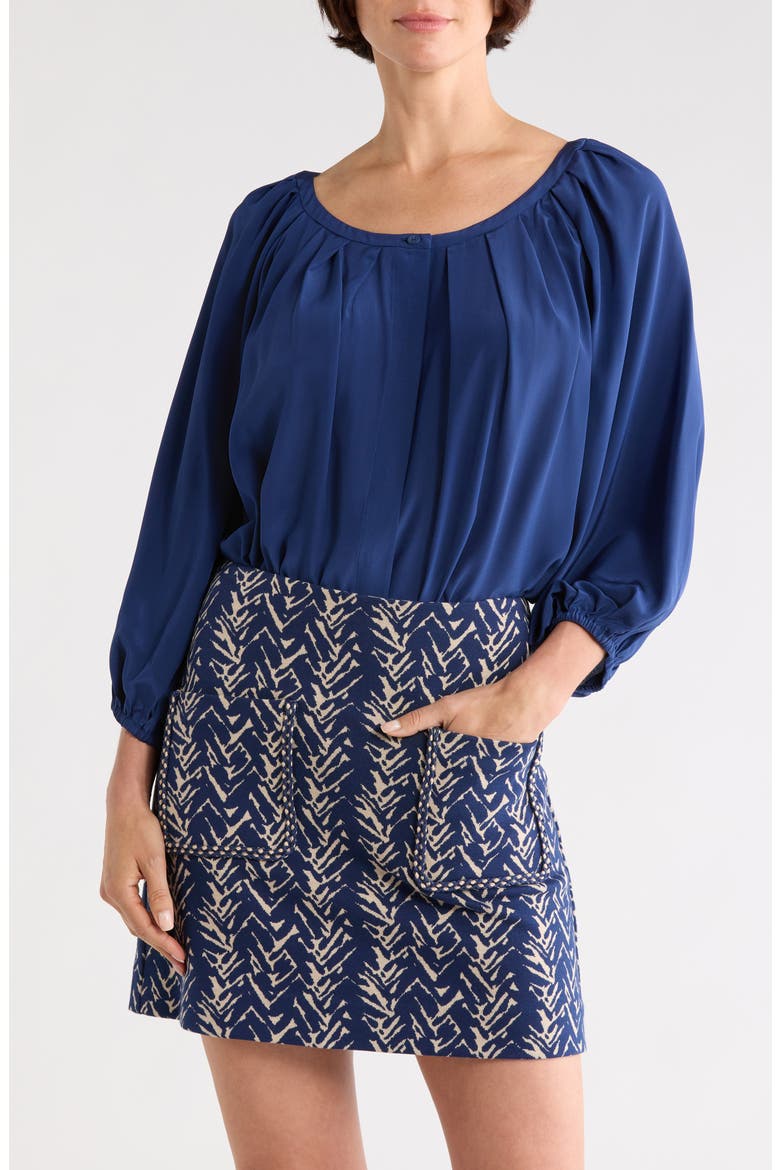 Eden Silk Top, Main, color, CLASSIC NAVY