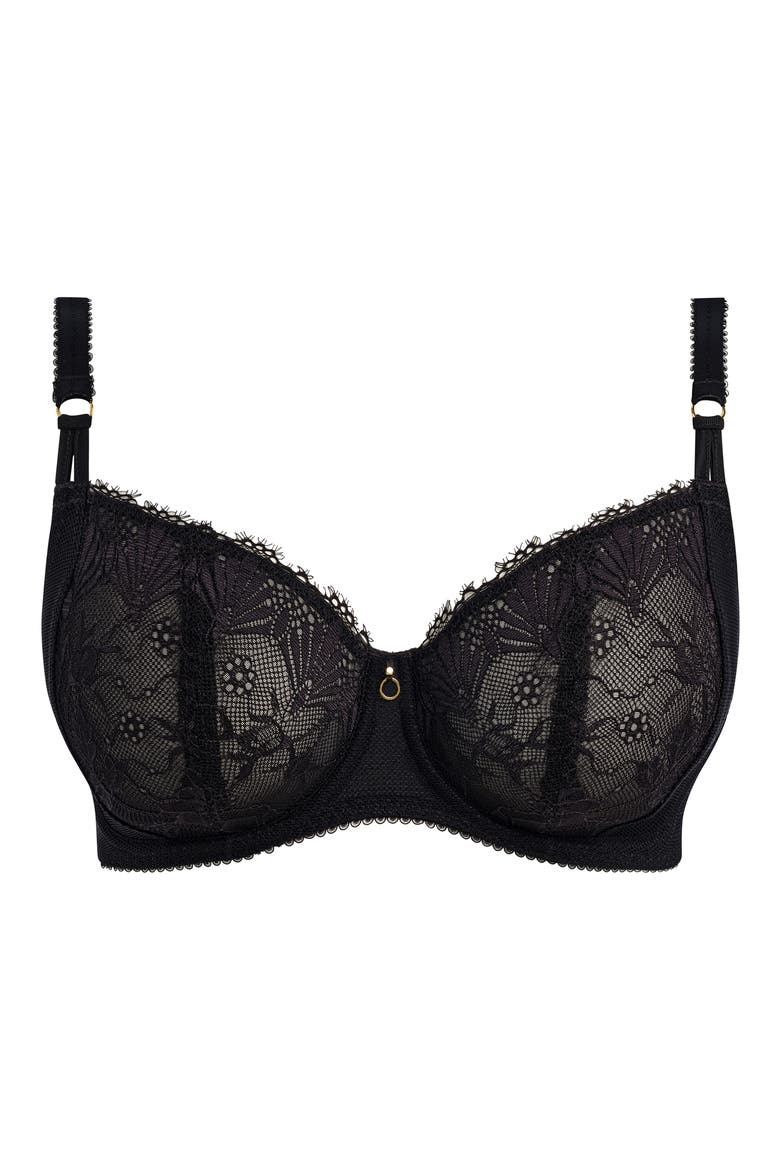 Fascinate Underwire Balconette Bra, Alternate, color, BLACK