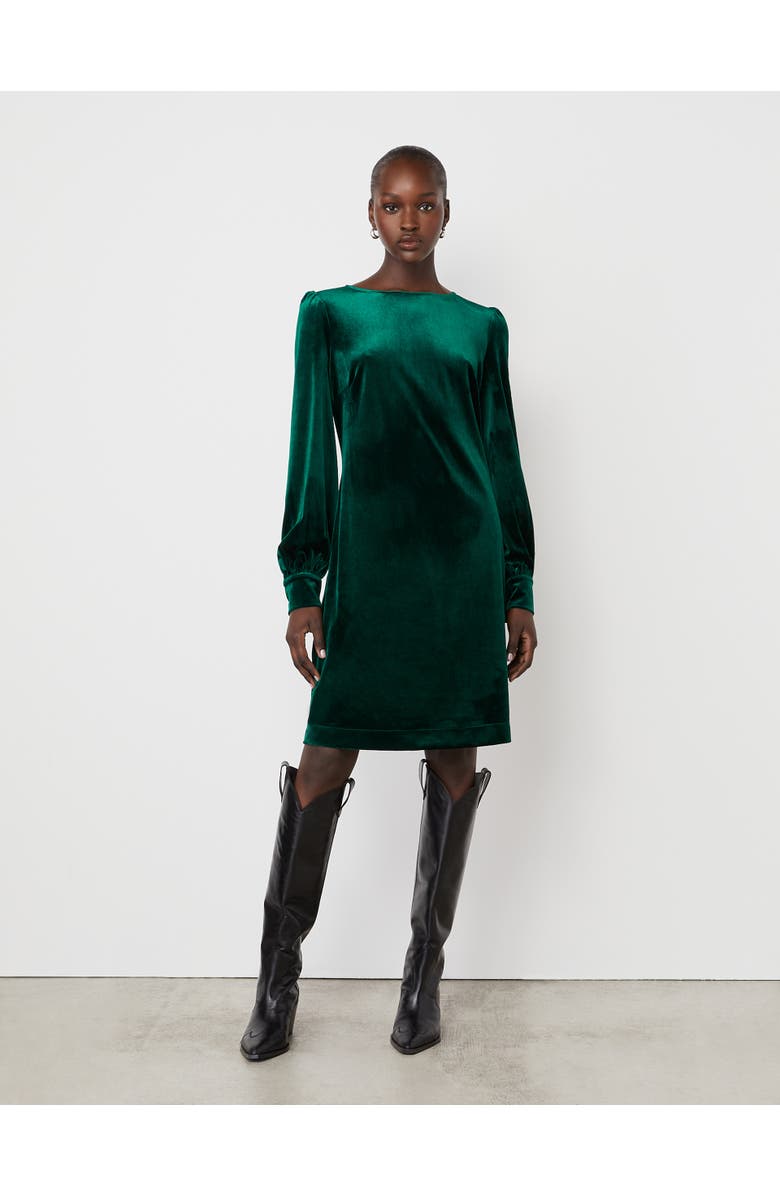 Finery London Sandrine Velvet Knee Length Dress, Main, color,