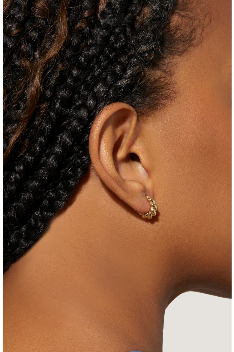 Twisted Hoop Earrings - Paris Mini, Alternate, color, Gold