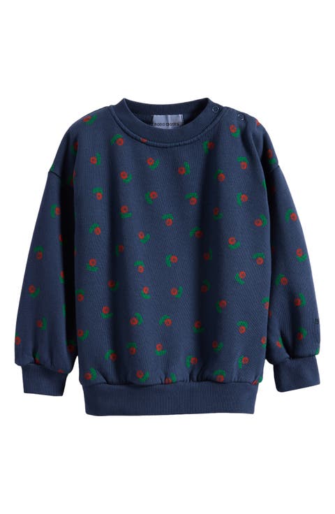 Floral Print Cotton Sweatshirt