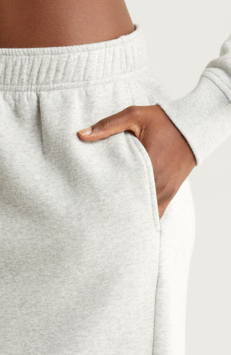 Zella Cloud Fleece Midi Skirt, Alternate, color, Grey Light Heather