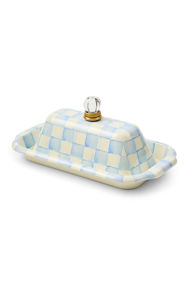 Sky Check Enameled Steel Butter Box, Main, color, SKY CHECK