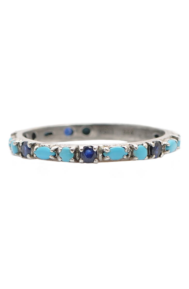 Armenta New World Turquoise & Blue Sapphire Band Ring, Main, color, 