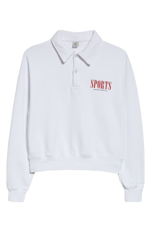 Sporty And Rich Sports Long Sleeve Crop Polo In White