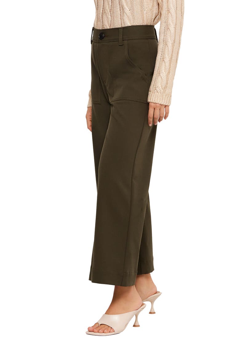Rylee Wide Leg Crop Pants, Alternate, color, OLIVE
