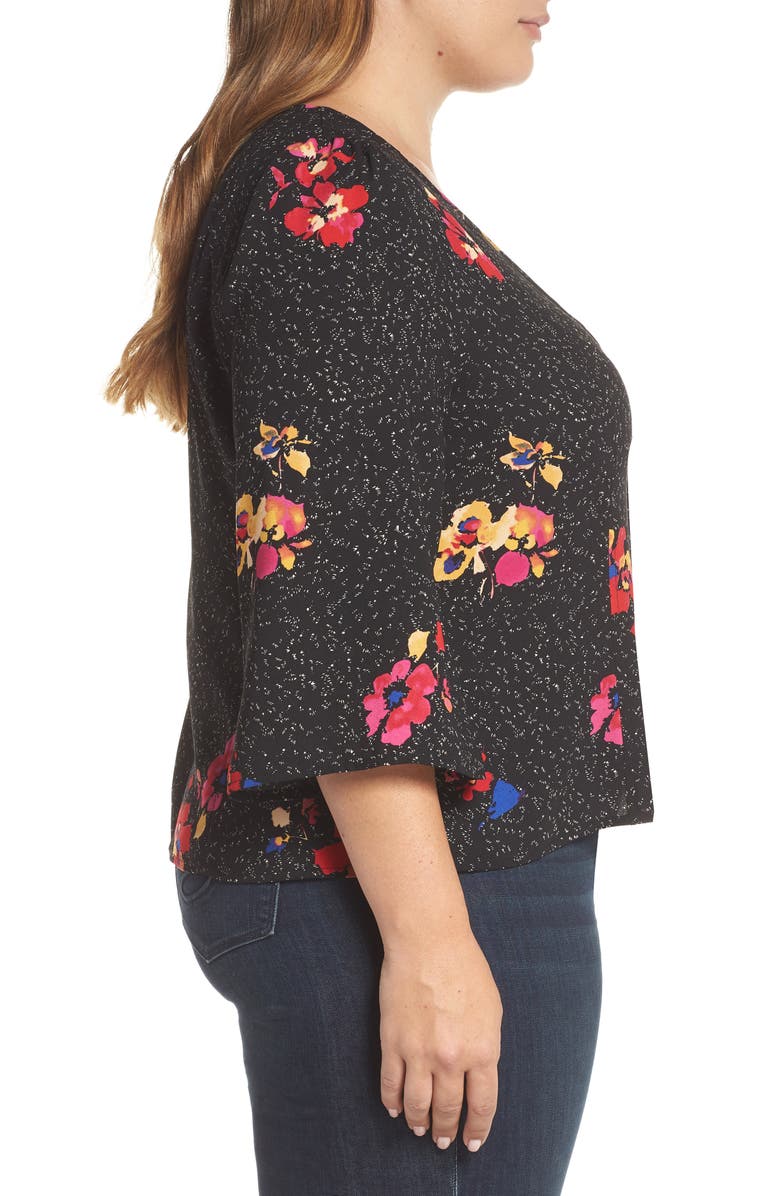 BP. Button Front Print Blouse, Alternate, color,