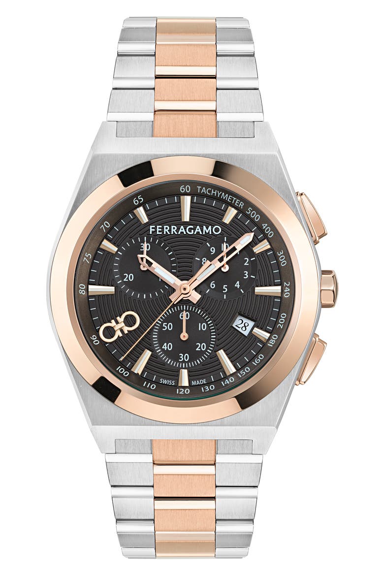 Vega Upper East Bracelet Chronograph Watch, 42mm, Main, color, TWO TONE