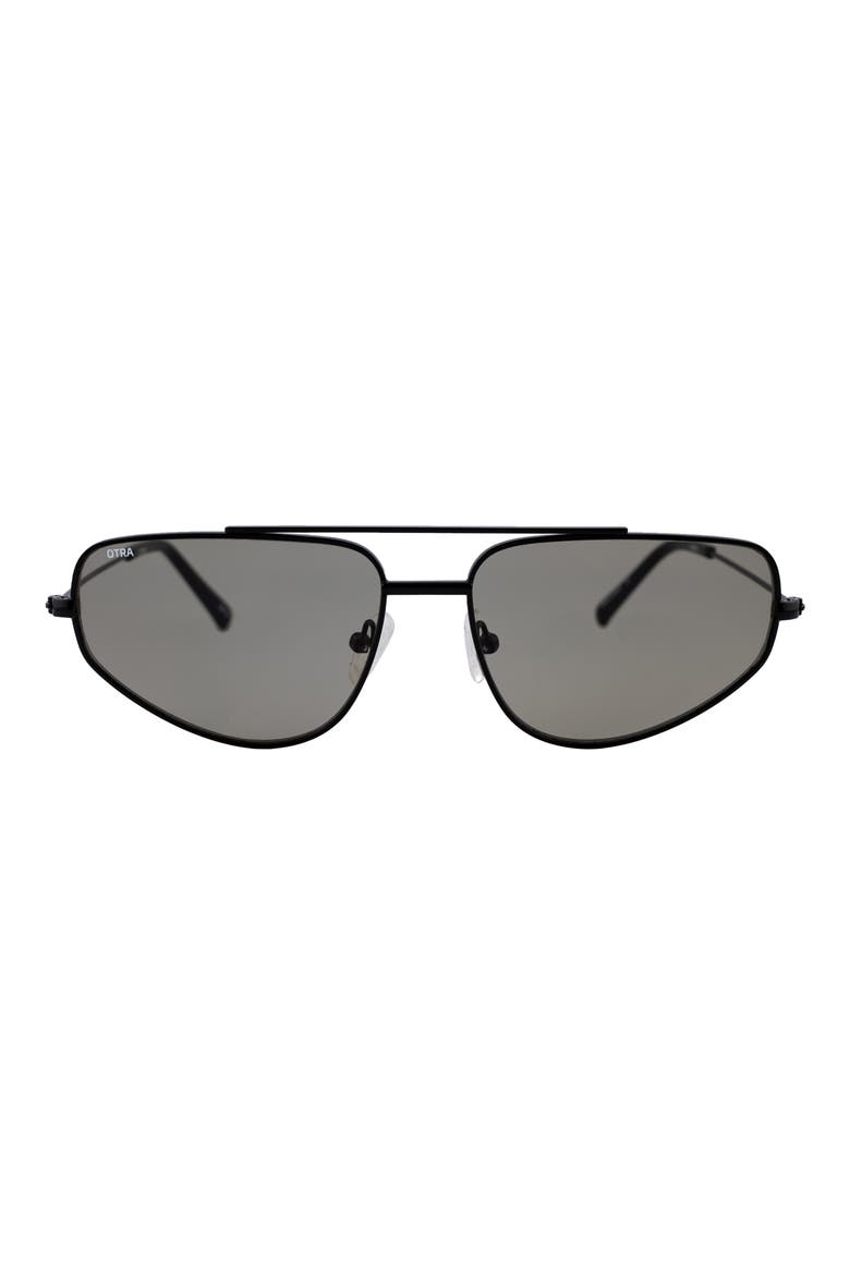 Christine 137mm Aviator Sunglasses, Main, color, BLACK/ SMOKE