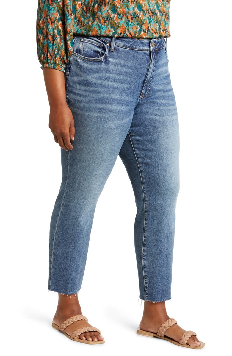 KUT from the Kloth Reese Fab Ab Raw Hem High Waist Ankle Slim Jeans, Alternate, color, Reborn