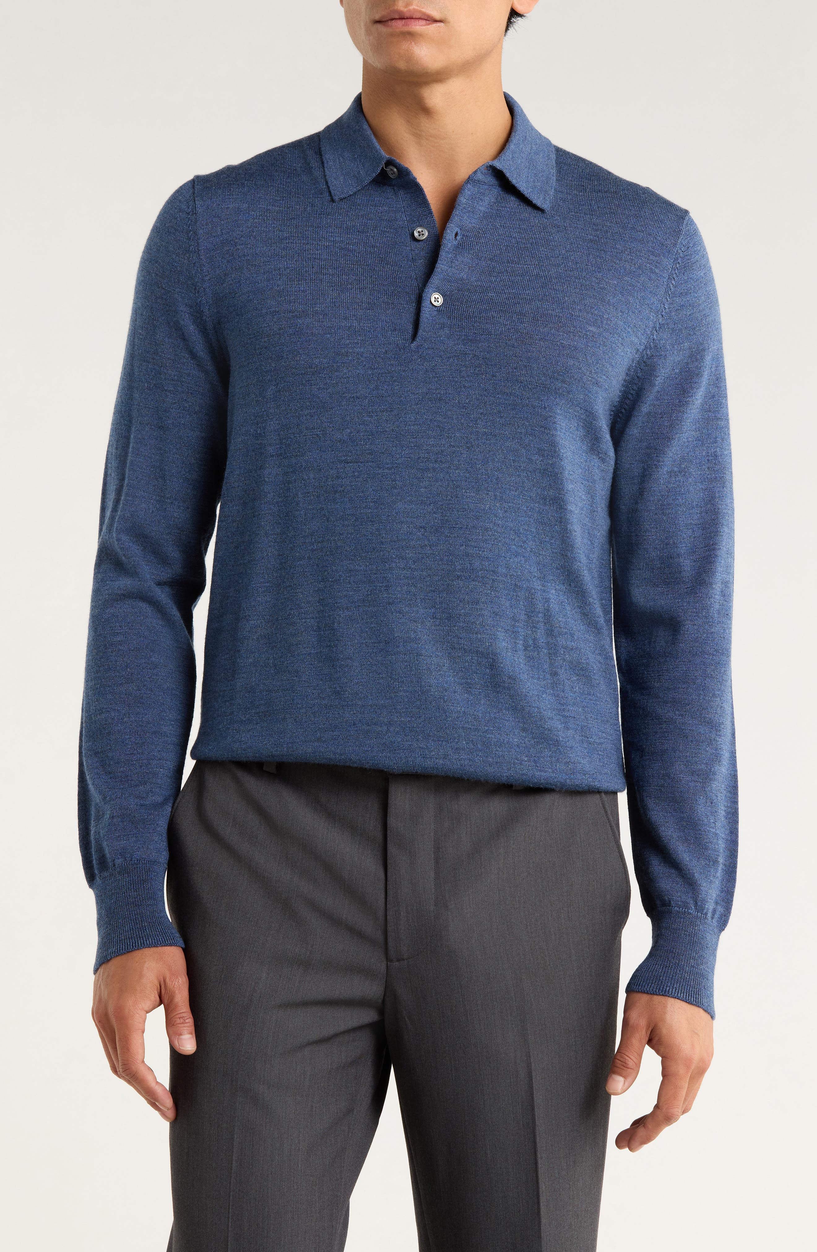 Brooks Brothers Swift Merino Wool Long Sleeve Polo