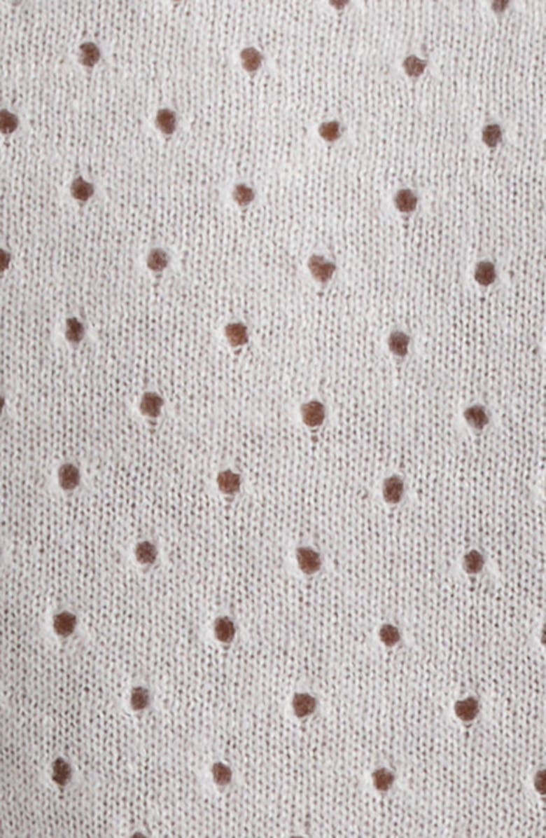 MARGARET O'LEARY Pointelle Cashmere & Linen V-Neck Cardigan, Alternate, color, 