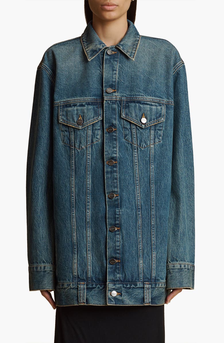 Khaite Ross Oversize Denim Trucker Jacket, Main, color,
