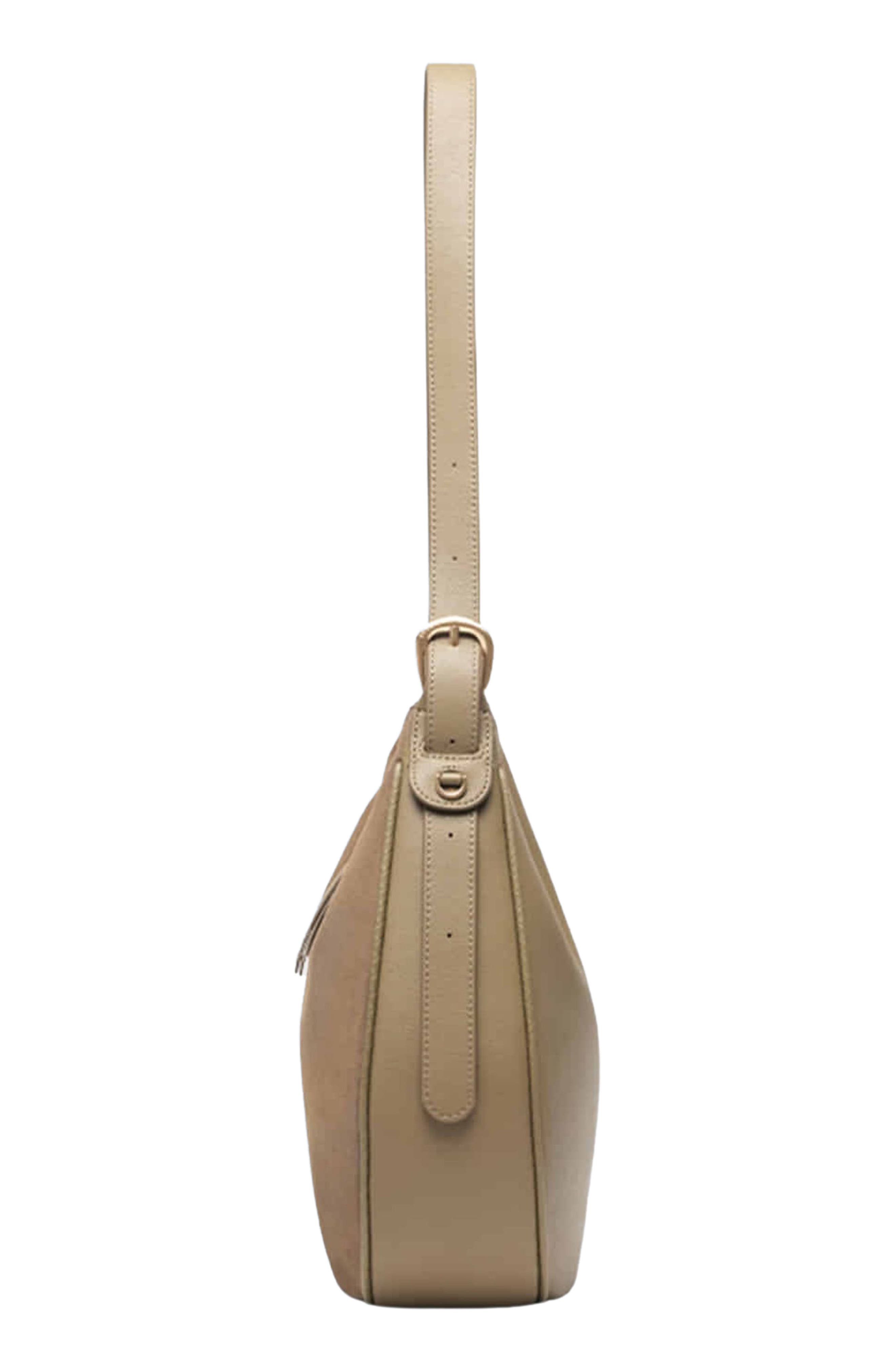 Oryany Lauren Leather Shoulder Bag, Alternate, color, Light Khaki