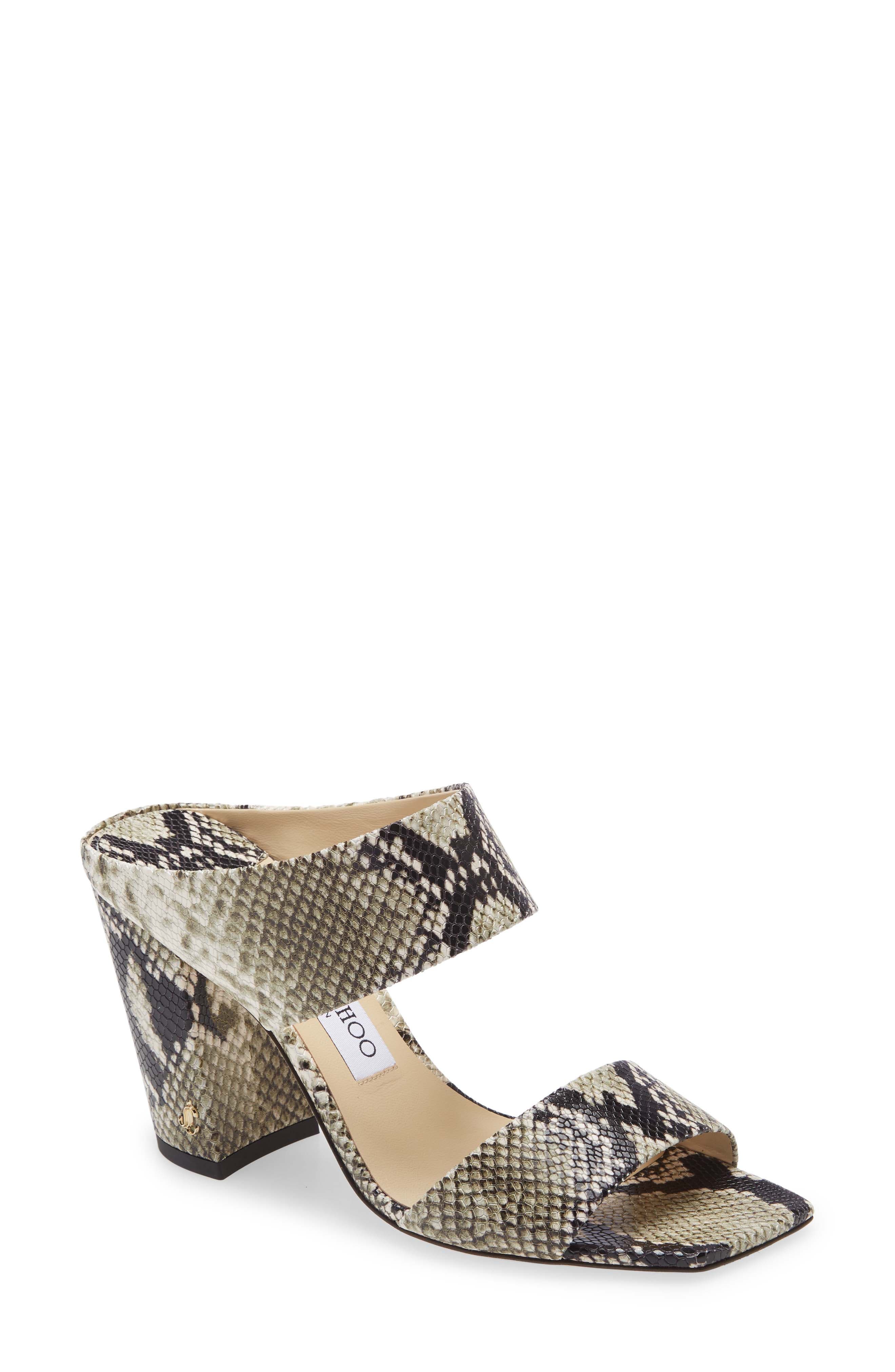 Matty Snake Embossed Double Band Sandal, Main, color, ROCCIA