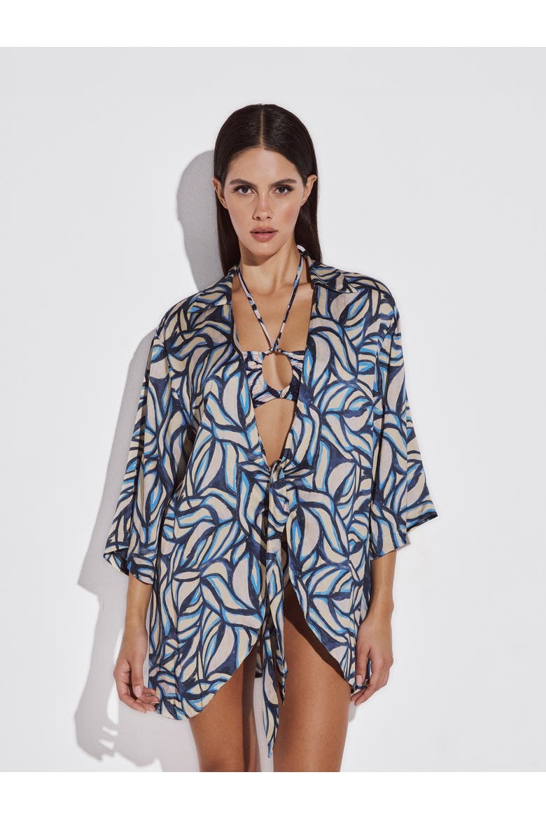 Alexa Cover-Up Shirt, Alternate, color, Aegean Blue