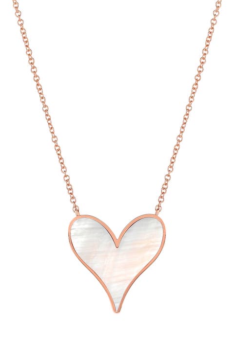 Love 18K Rose Gold & Mother-of-Pearl 15mm Pendant Necklace
