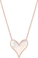 Roseate Love 18K Rose Gold & Mother-of-Pearl 15mm Pendant Necklace