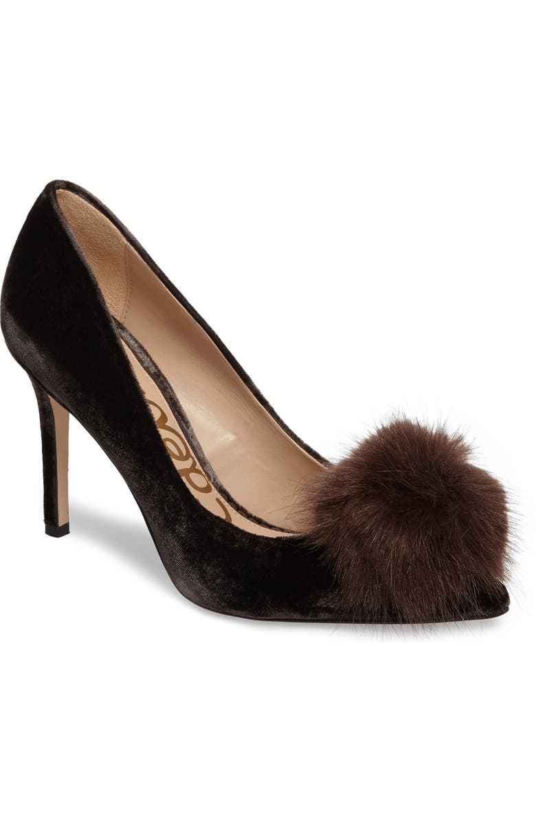 Sam Edelman Haroldson Pump with Faux Fur Pompom, Main, color,
