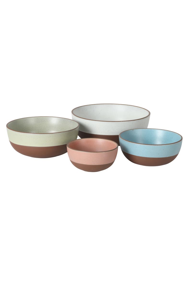 William Crest 4-Piece Reactive Glaze Stoneware Nesting Mixing Bowl Set, Main, color, Multicolors