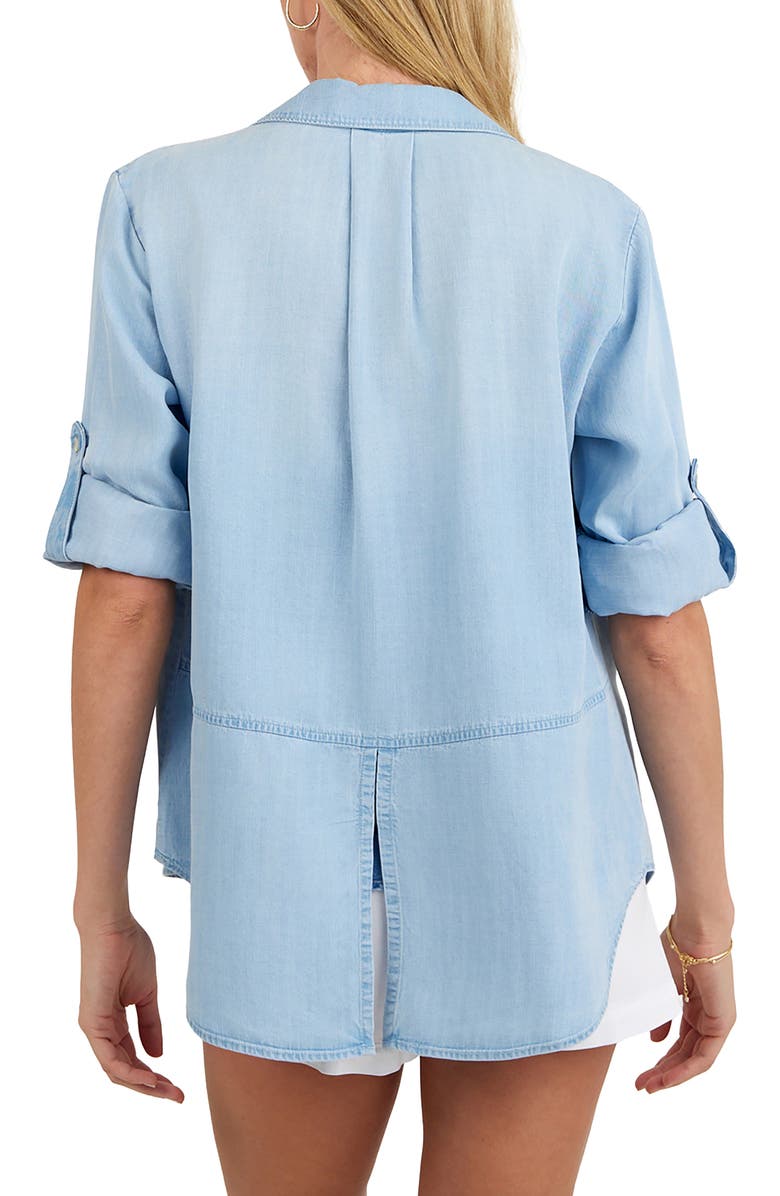 Bella Dahl Split Back Denim Shirt, Alternate, color, Light Sun Spray