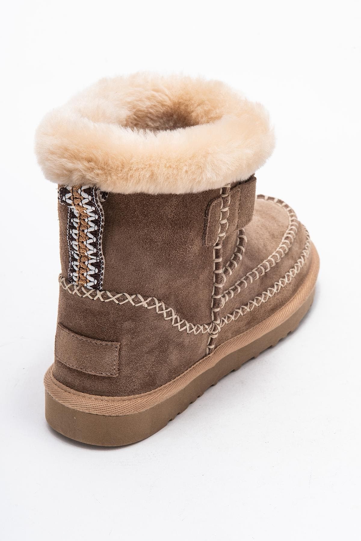 Jorel Leather Fur Lined Ankle Boot, Alternate, color, Cognac Suede Leather